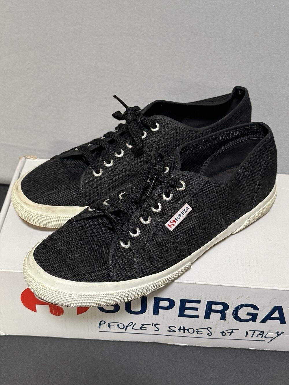 Superga Cotu Classic Sneaker Men’s 12 Euro 46 UK 11 Black Canvas Shoes